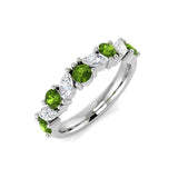 Green Tourmaline Half Eternity Ring | Lab & Natural Diamonds