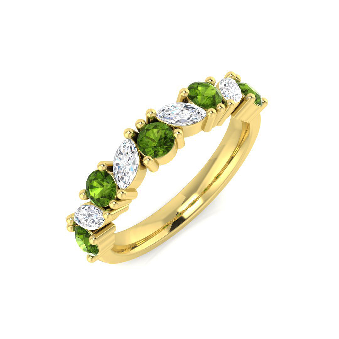 Diamond Finchsey Peridot Ring | 1ct | Hallmarked Gold & Platinum
