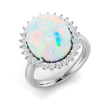Diamond Archway Opal Ring | 5ct | Hallmarked Gold & Platinum