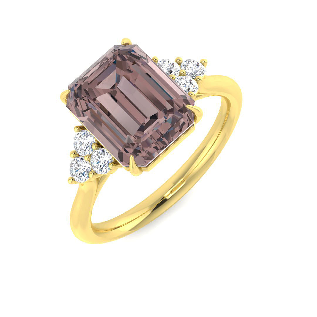 Diamond Hatfiesb Amethyst Ring | 2.5ct | Hallmarked Gold & Platinum