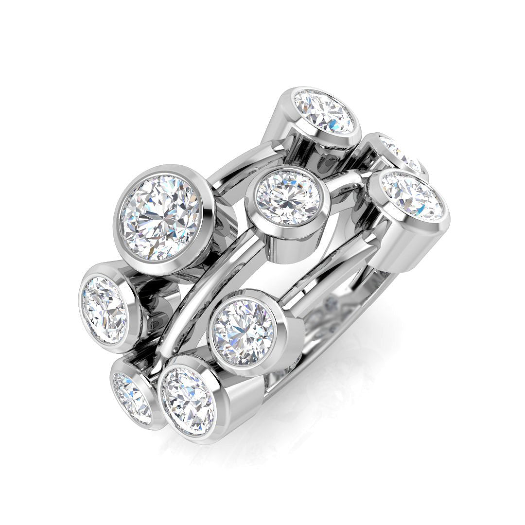 Diamond Bubble Ring | 3.00Ct | Lab-Grown & Natural Diamonds