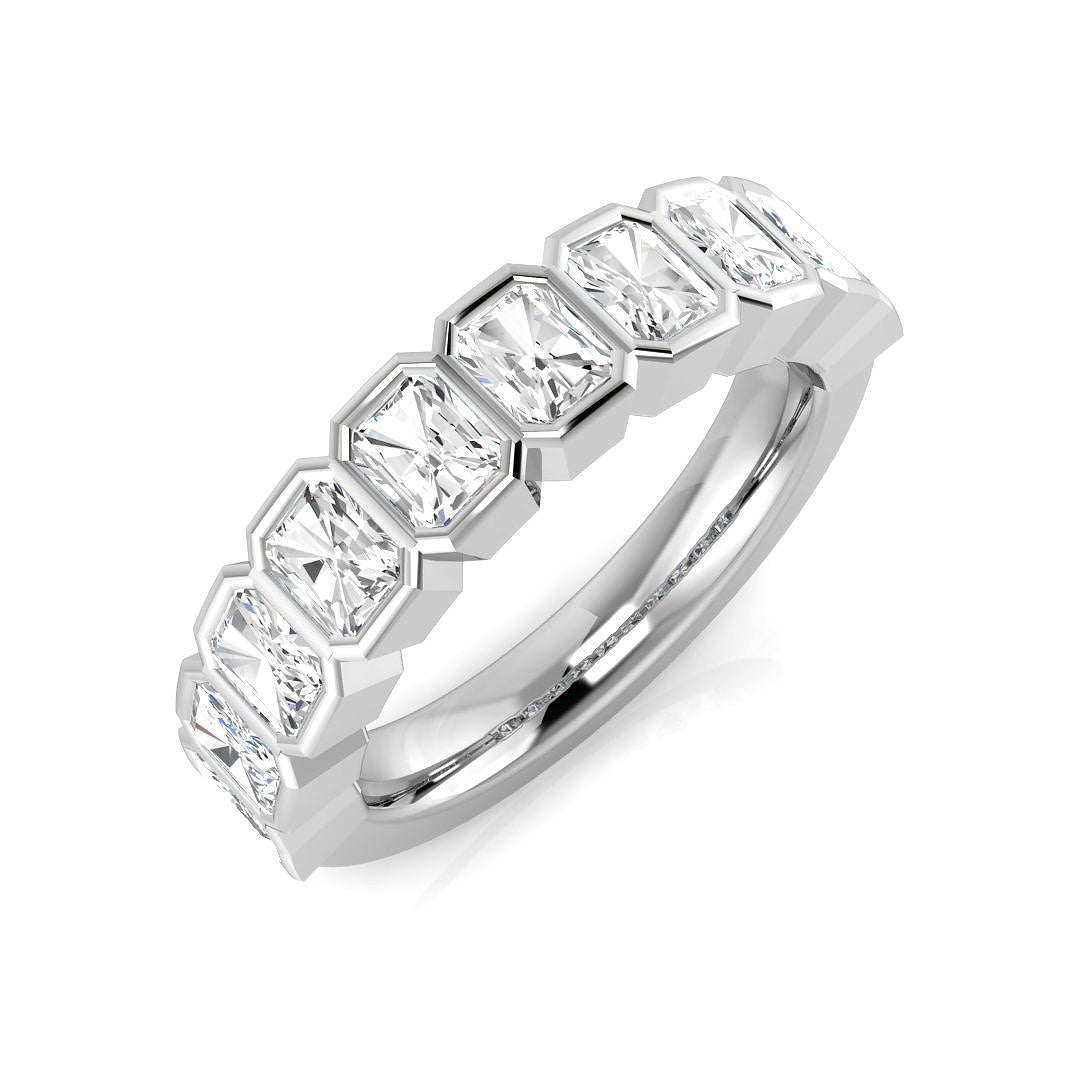 2.00ct Lab-Grown Emerald Cut D/VVS Diamond Half Eternity Ring