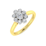 Elegant Floral Diamond Ring – Lab-Grown & Natural Diamonds | 950 Platinum & Gold