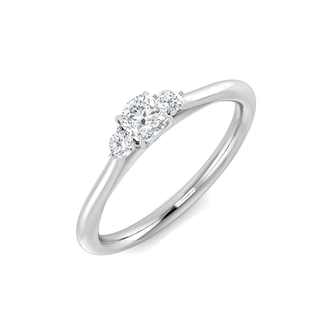 Lab-Grown Diamond 3 Stone Engagement Ring | 0.33ct | Hallmarked Gold & Platinum