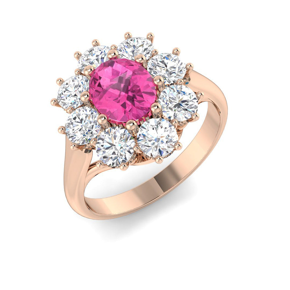 Pink Sapphire Engagement Ring