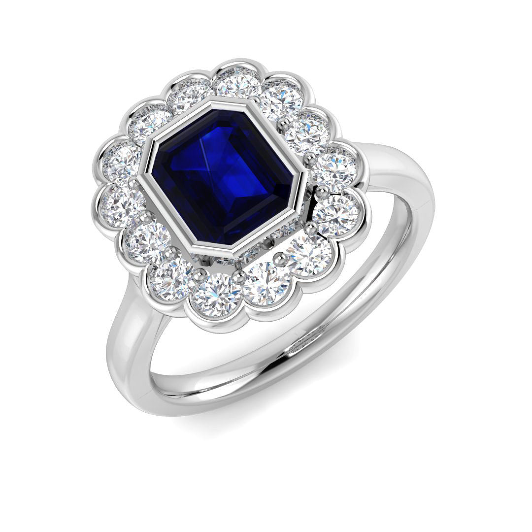 Diamond Craigmissar Blue Sapphire Ring | 1.75ct - 3.5ct
