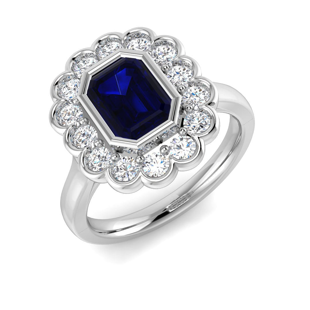 Diamond Craigmissar Blue Sapphire Ring | 1.75ct - 3.5ct
