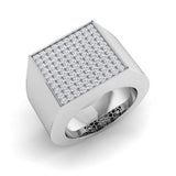 Luxury Square Pave Diamond Signet Ring | 1.25ct | Hallmarked Gold