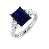 Emerald Cut Blue Sapphire Ring