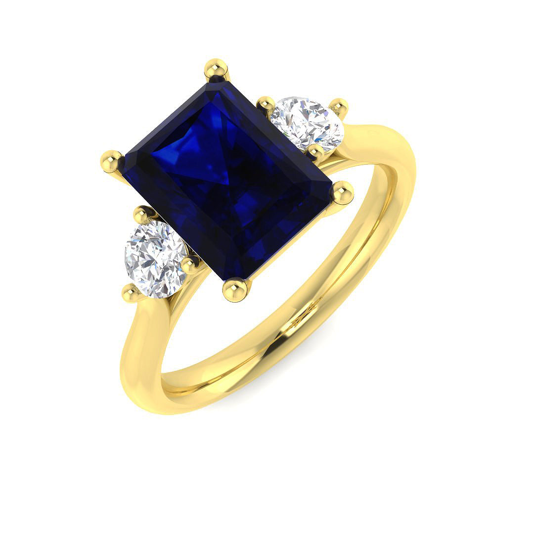Sapphire Diamond Engagement Ring