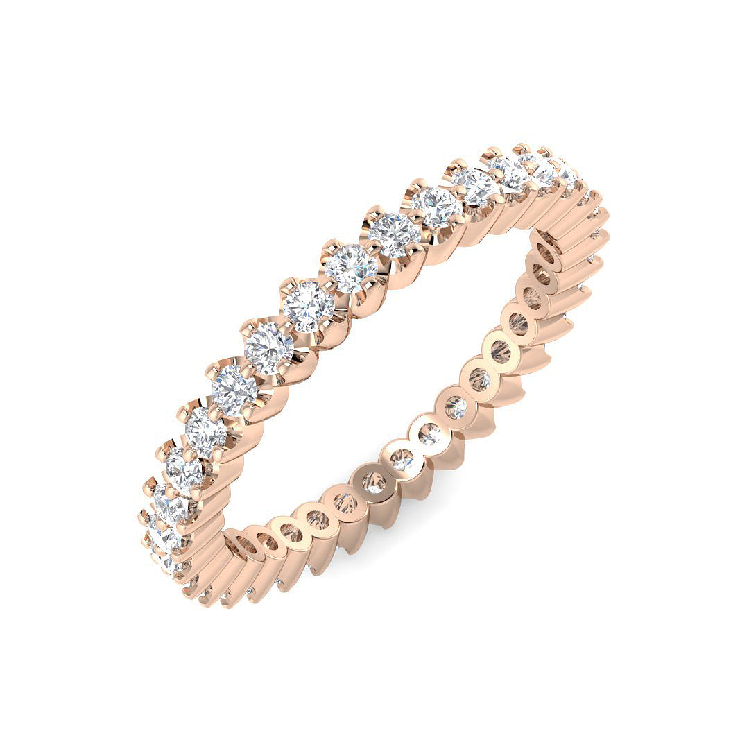 0.60ct Lab-Grown Round Cut D/VVS Diamond Prong Set Full Eternity Ring.