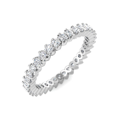 0.60ct Lab-Grown Round Cut D/VVS Diamond Prong Set Full Eternity Ring.
