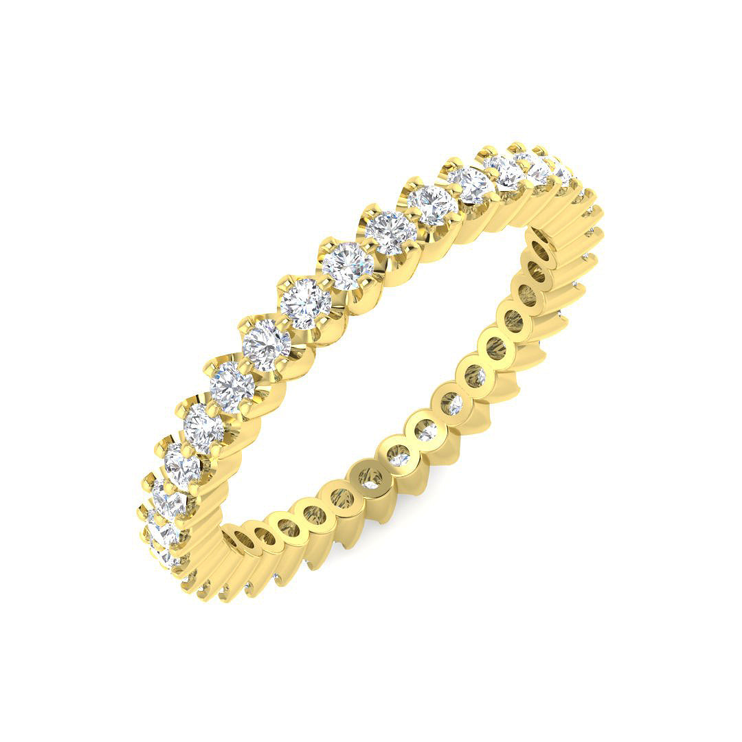 0.60ct Lab-Grown Round Cut D/VVS Diamond Prong Set Full Eternity Ring.