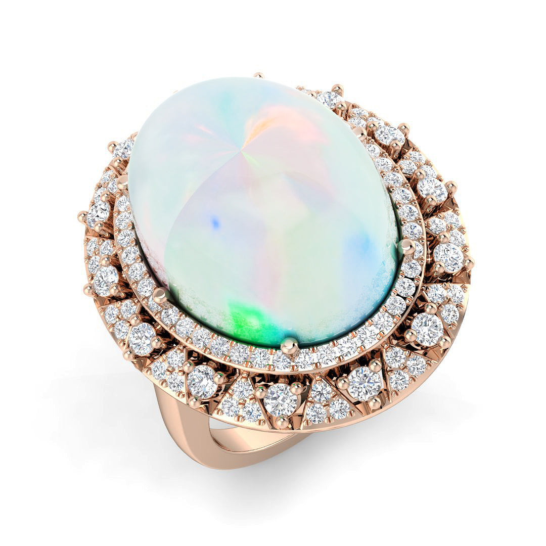 Diamond Framsingham Opal Ring | 6.5ct - 8.5ct