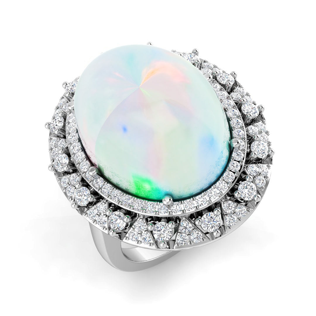 Diamond Framsingham Opal Ring | 6.5ct - 8.5ct