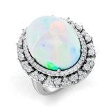 Diamond Framsingham Opal Ring | 6.5ct - 8.5ct