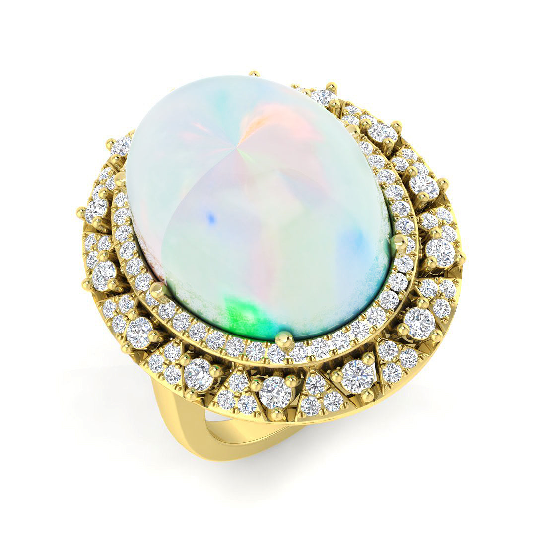 Diamond Framsingham Opal Ring | 6.5ct - 8.5ct