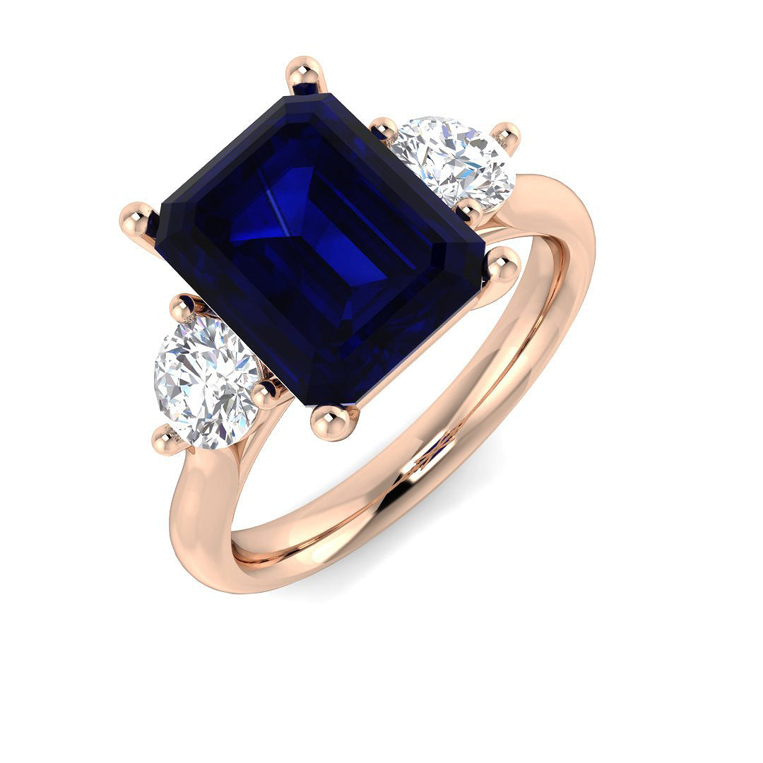 Diamond Highgrove Blue Sapphire Ring | 0.75ct - 4ct
