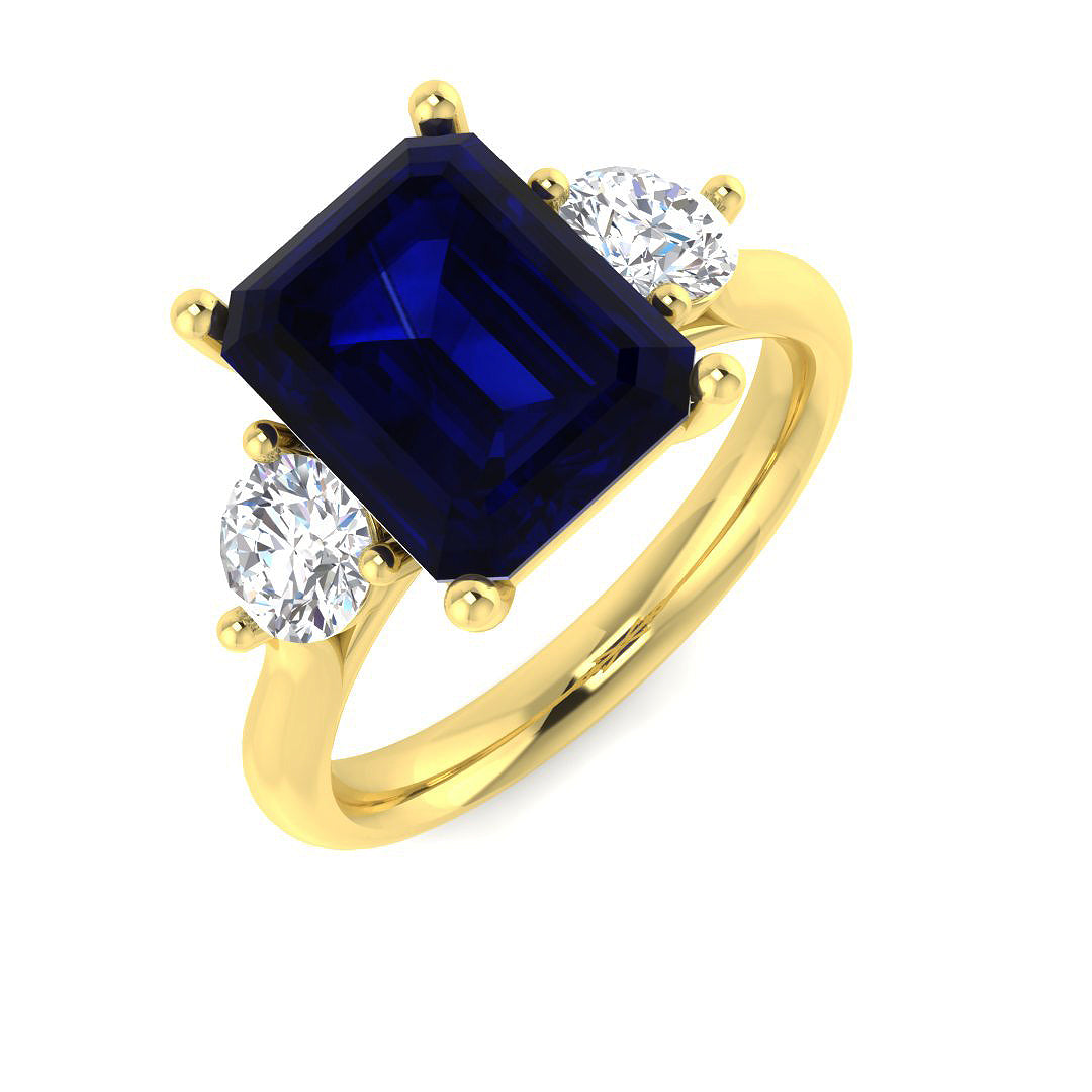 Diamond Highgrove Blue Sapphire Ring | 0.75ct - 4ct