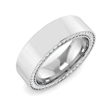 Men’s Diamond Edge Band Ring in Gold & Platinum