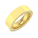 Men’s Diamond Edge Band Ring in Gold & Platinum