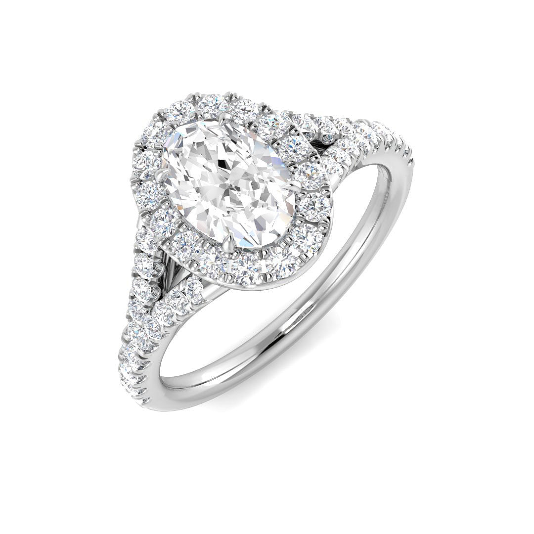 1.20Carat D-E/VS Lab Grown Diamond Halo Engagement Ring 950 Platinum Ready To Ship