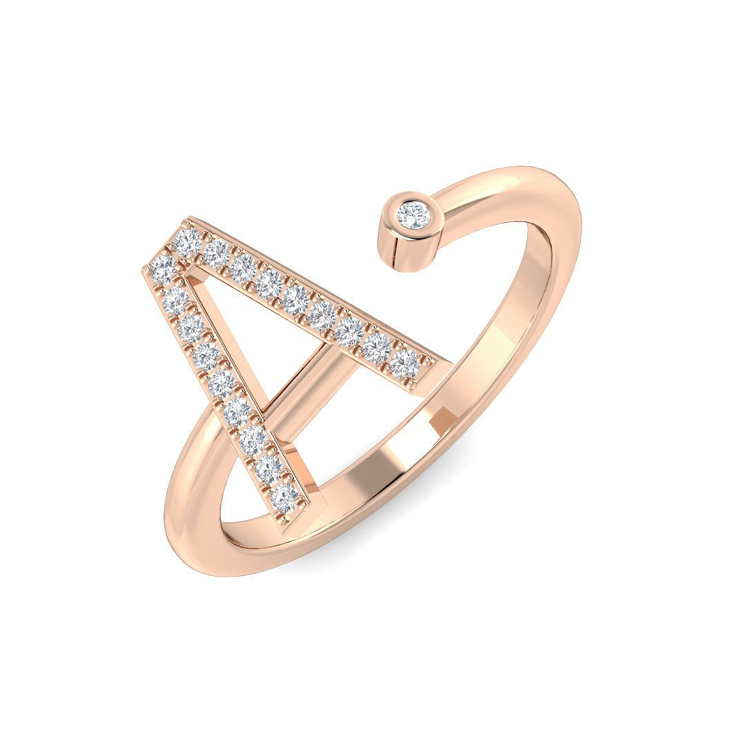 Diamond kkipton Initials Ring | 0.1ct | Hallmarked Gold & Platinum
