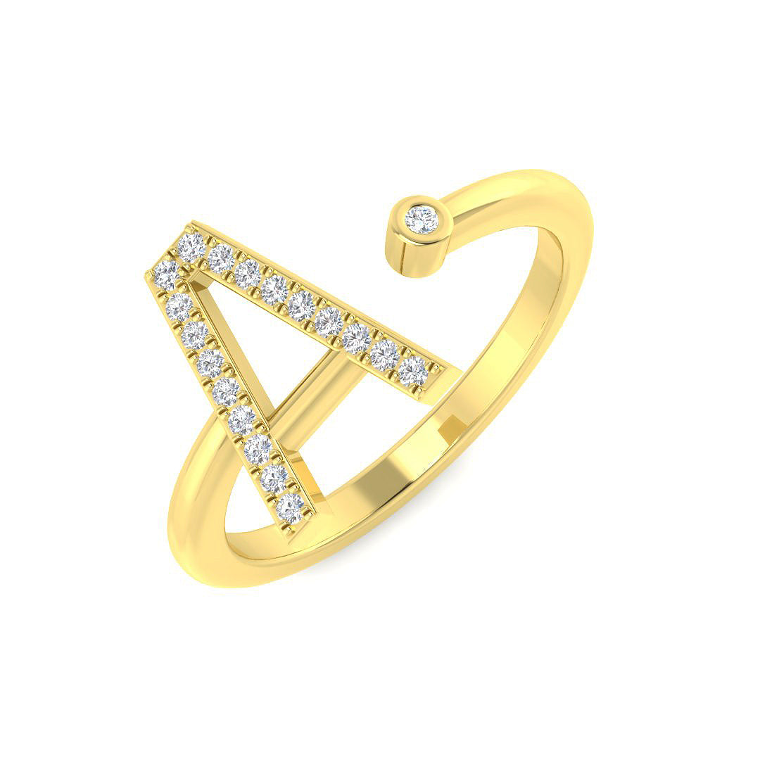 Diamond kkipton Initials Ring | 0.1ct | Hallmarked Gold & Platinum