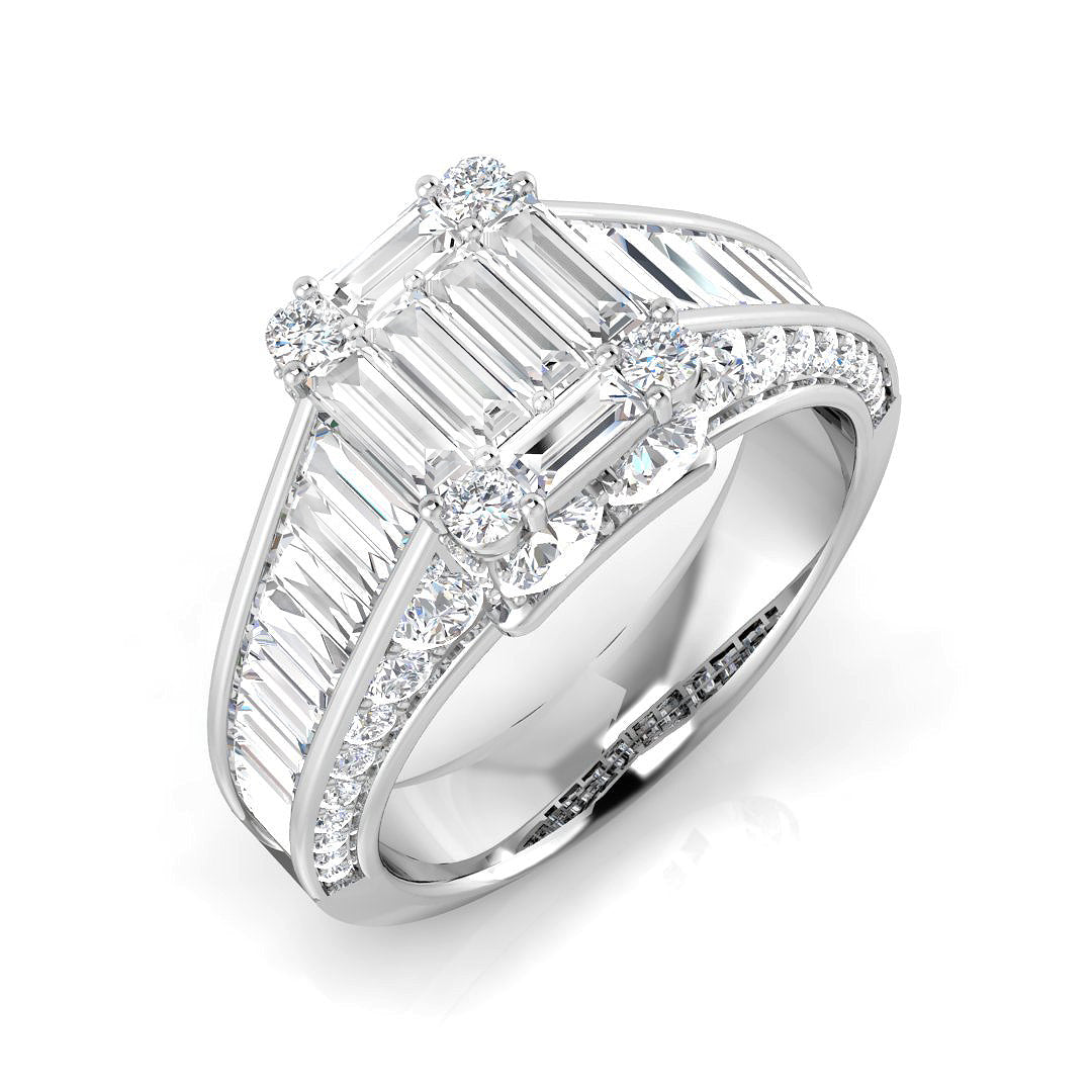 Diamond khrewkbury Baguette & Brilliant Ring | 2.5ct - 3ct
