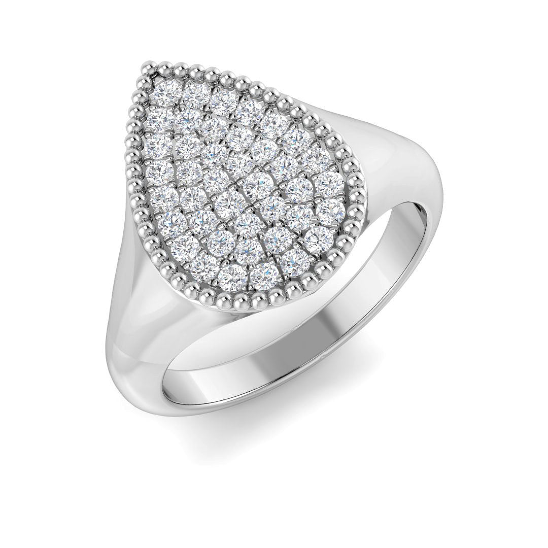 0.50 Ct D-E/VS Lab Grown Diamond Cluster Ring 9k White Gold Ready To Ship