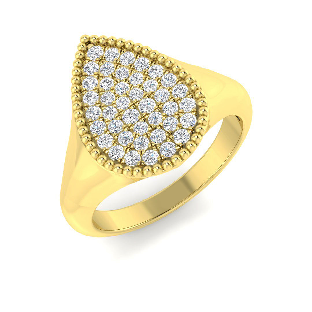 0.50 Ct D-E/VS Lab Grown Diamond Cluster Ring 9k Yellow Gold Ready To Ship