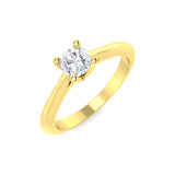 18K Yellow Gold Solitaire Round Cut Lab Diamond Engagement Ring | Fine Jewellery