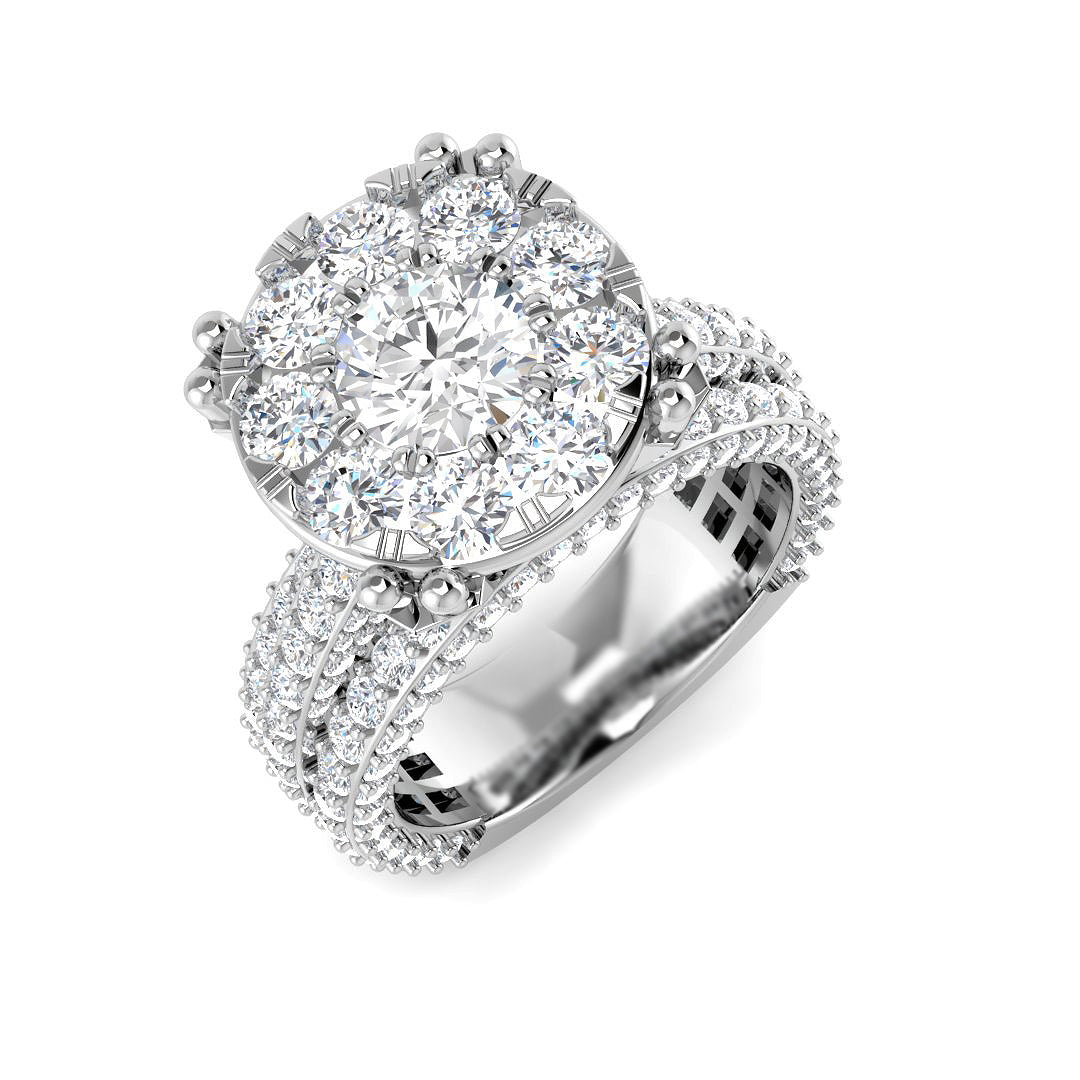 Diamond Beaumarik Engagement Ring | 5ct | Hallmarked Gold & Platinum