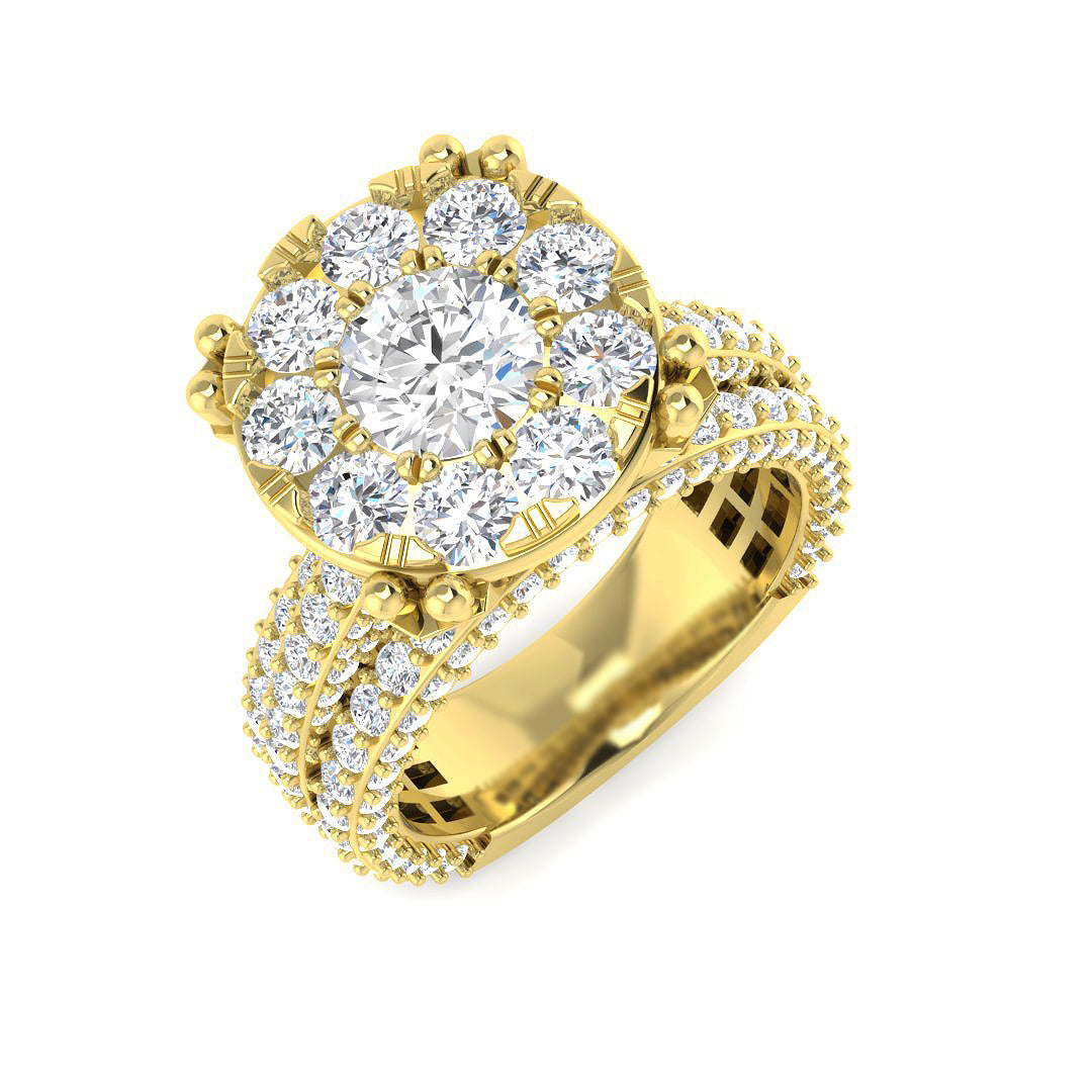 Diamond Beaumarik Engagement Ring | 5ct | Hallmarked Gold & Platinum