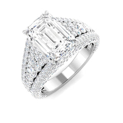 5.60 Ct D-E/VS Lab Grown Diamond Side Stone Ring 9k White Gold Ready To Ship