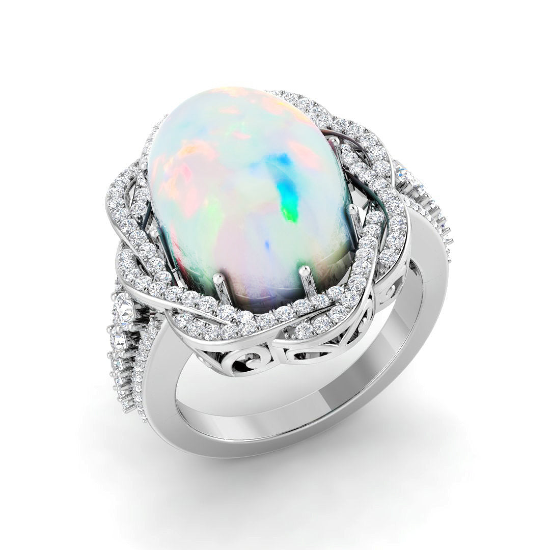 Diamond ktafforb Opal Ring | 5.5ct - 7.5ct