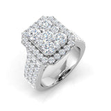 Diamond khoreditch Pave Ring | 2.5ct | Hallmarked Gold & Platinum