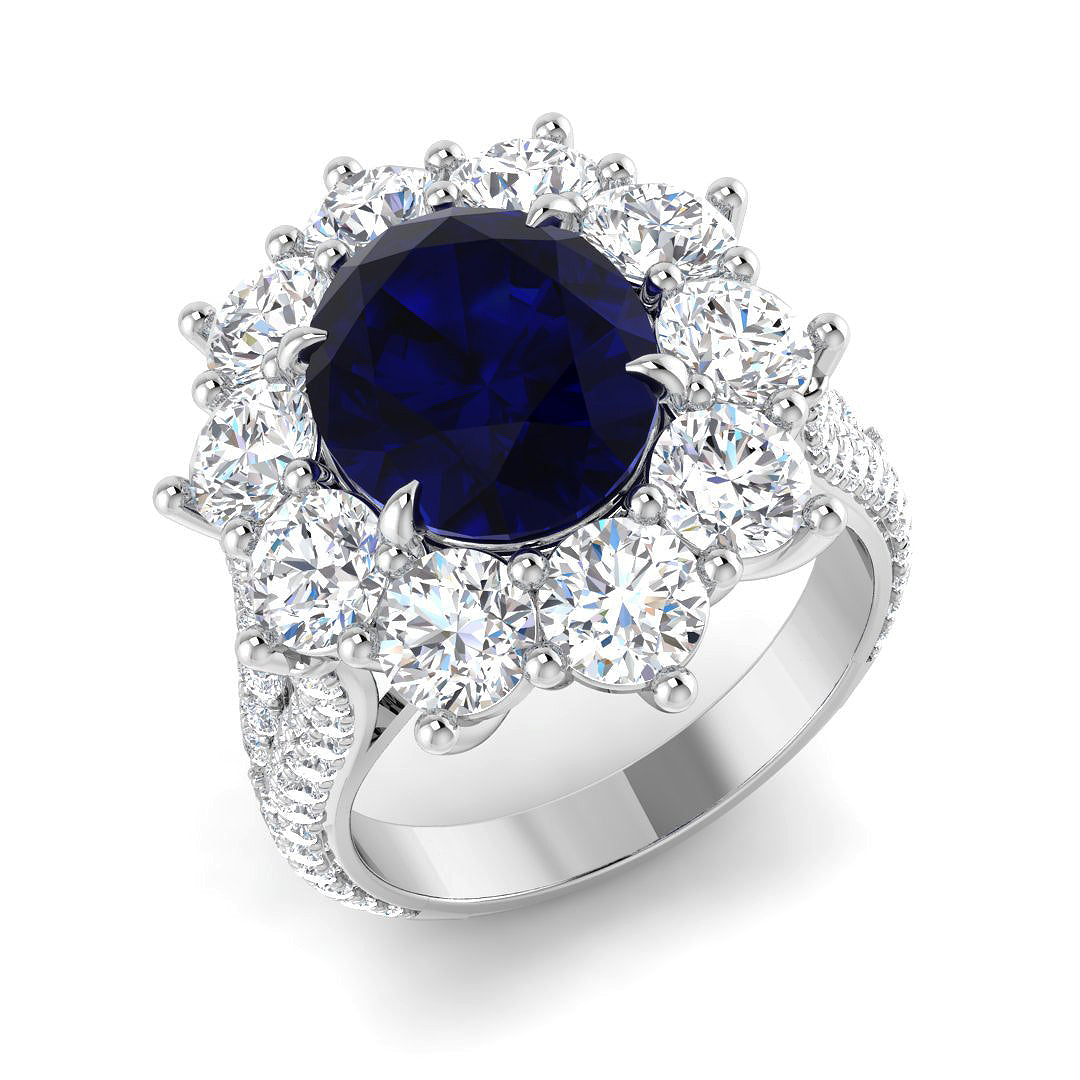 9.48Ct Lab Grown Diamond Ring in 9k White Gold