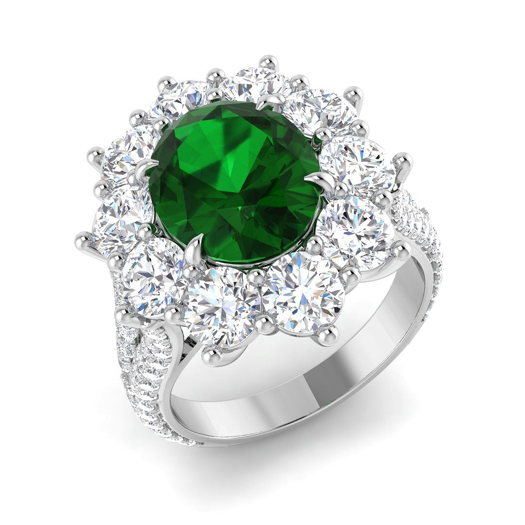 7.58Ct Lab Grown Diamond Ring in 9k White Gold