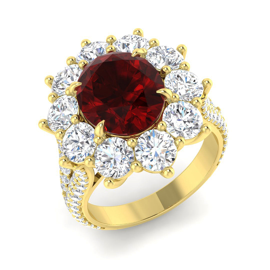 9.31Ct Lab Grown Diamond Ring in 9k Yellow Gold