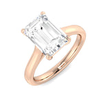 18K Rose Gold Radiant Cut Diamond Solitaire Engagement Ring | Elegant Design