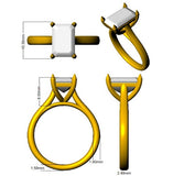 18K Rose Gold Radiant Cut Diamond Solitaire Engagement Ring | Elegant Design