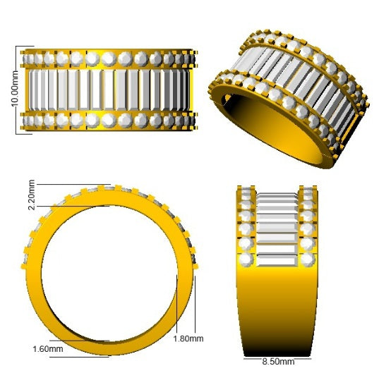 2.50Ct Lab and Natural Diamond Baguette & Brilliant Ring