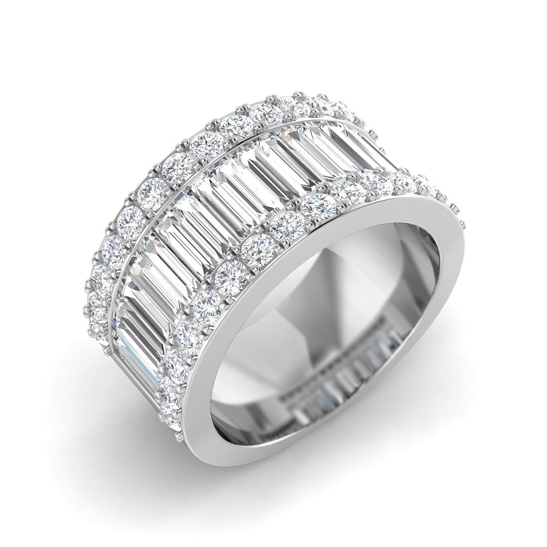2.50Ct Lab and Natural Diamond Baguette & Brilliant Ring