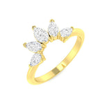 Sparkling Pear Diamond Wishbone Ring | 0.33ct-1.25ct | Hallmarked