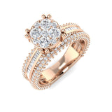 2.25ct Round Cluster Diamond Ring | Baguette Split Shank UK