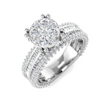 2.25ct Round Cluster Diamond Ring | Baguette Split Shank UK