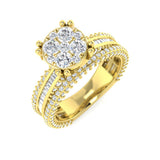 2.25ct Round Cluster Diamond Ring | Baguette Split Shank UK