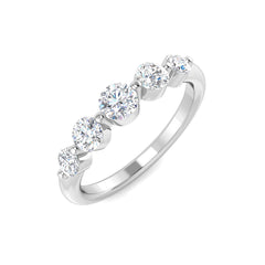 0.80Carat D-E/VS Lab Grown Diamond 5 Stone Wedding Ring 9k White Gold Ready To Ship