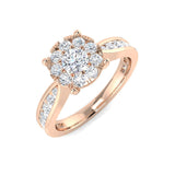 Natural Round Cut Diamond Cluster Ring